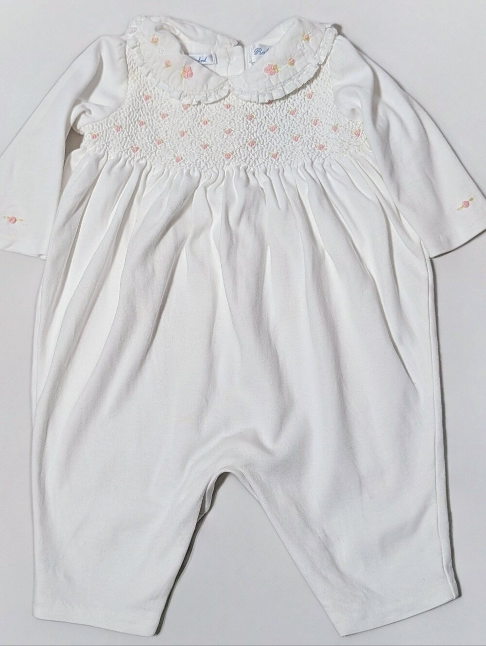 Ralph Lauren Baby Smocked Floral Collar Romper 3M Heirloom One Piece - Picture 3 of 7